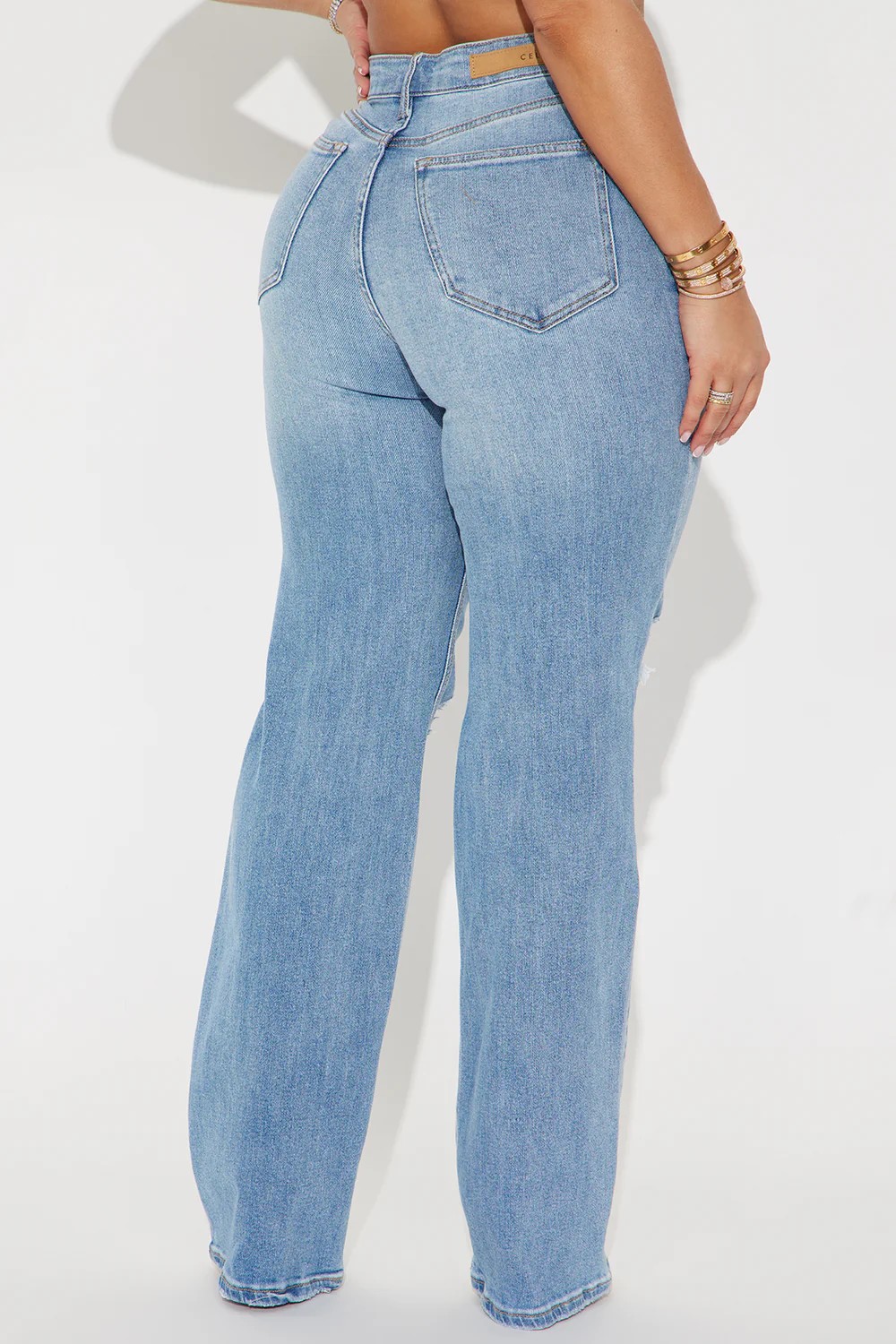 Прямые джинсы ноги - легкая мытья1 Straight Leg Jeans - Light Wash1