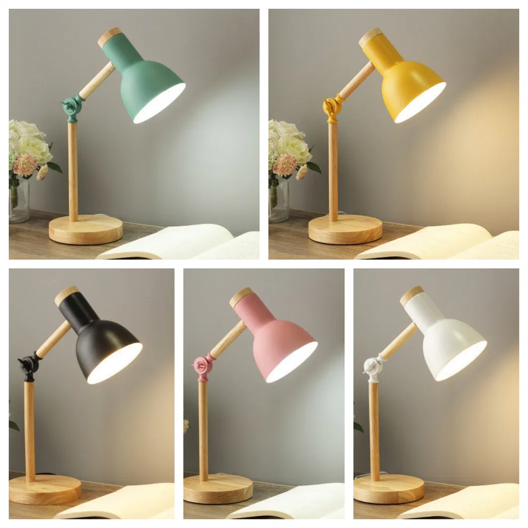 Stylish Wooden Base LED Desk Lamp for Modern Bedrooms