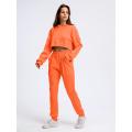 Trendy Clothing Ribbed Cropped Ladies Tracksuit Wholesale