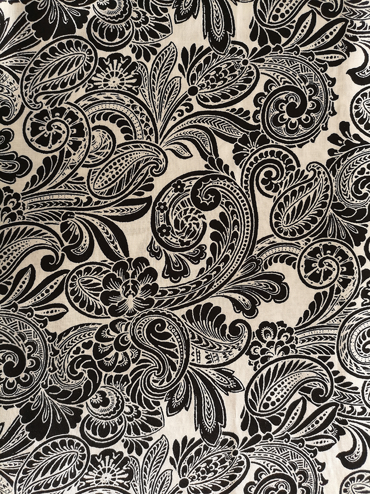 Black&White Rayon Challis 30S Light Printing Fabric