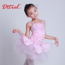Dttrol pink sequined dress party dance costume butterfly dresses D032004