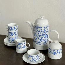 Elegant White Dinnerware with Blue Floral Accents