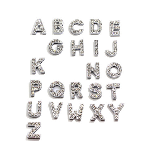 Glitter Letter Charms Rhinestone 26 Letter Pendants DIY Craft for Jewelry Nacelace Finding Accessories