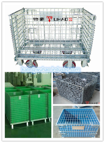 Galvanized Welded Mesh Half Drop Gate Steel Pallets metal storage cage