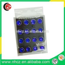 Blue Round Acrylic Diamond Push Pin Set