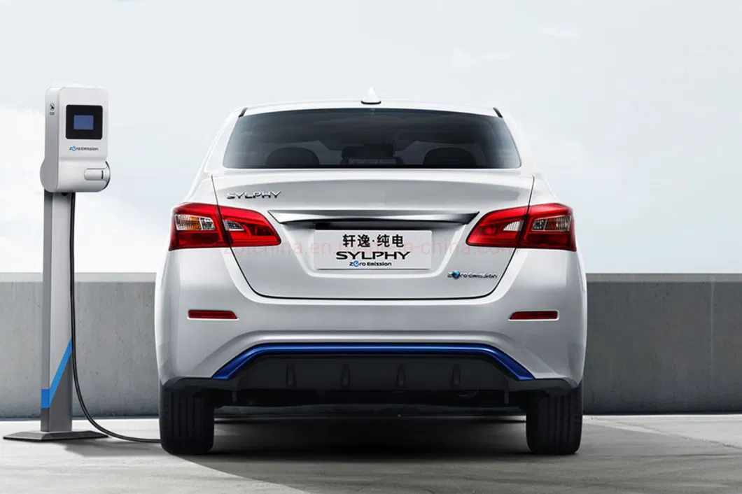 LHD Sylphy Nedc 338km High Speed Sedan 4X2 2WD Electric Car Green EV Compact Notchback Autos with 4G Internet