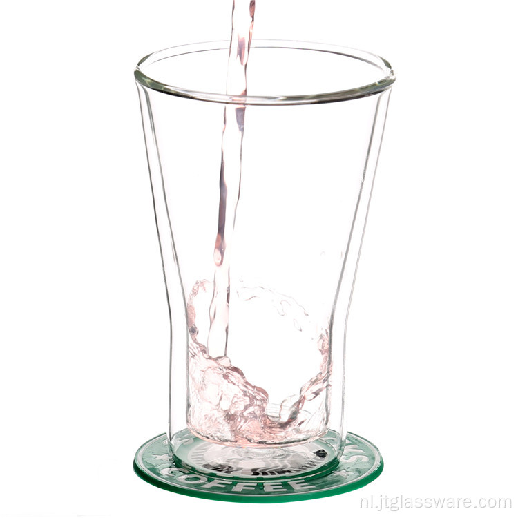 Dubbelwandige mok van borosilicaatglas voor groene thee