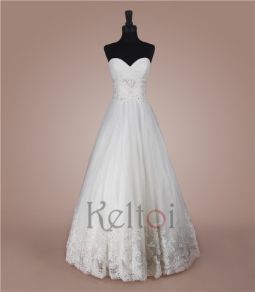 floor length beijing boob tube top design wedding dress