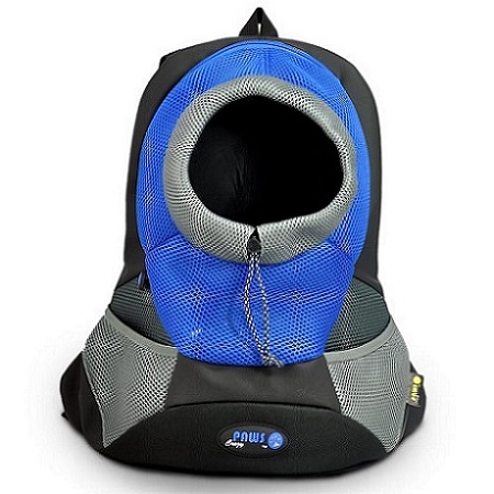 Blauer kleiner PVC- und Mesh-Haustierrucksack