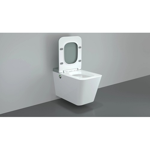 Nieuwe moderne badkamer randloze wandgemonteerde toilet