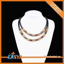 Jewelry Ring Necklace Pendant Flower Pattern Beaded Necklace