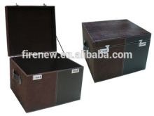 Fashion Genuine Leather Decorative Storage Trunk Box