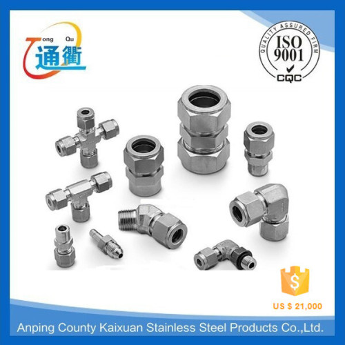 Direct factory stainless steel gas pipe compression tee fittings