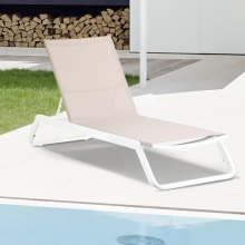 Aluminum Frame Mesh Chaise Lounge for Poolside and Beach