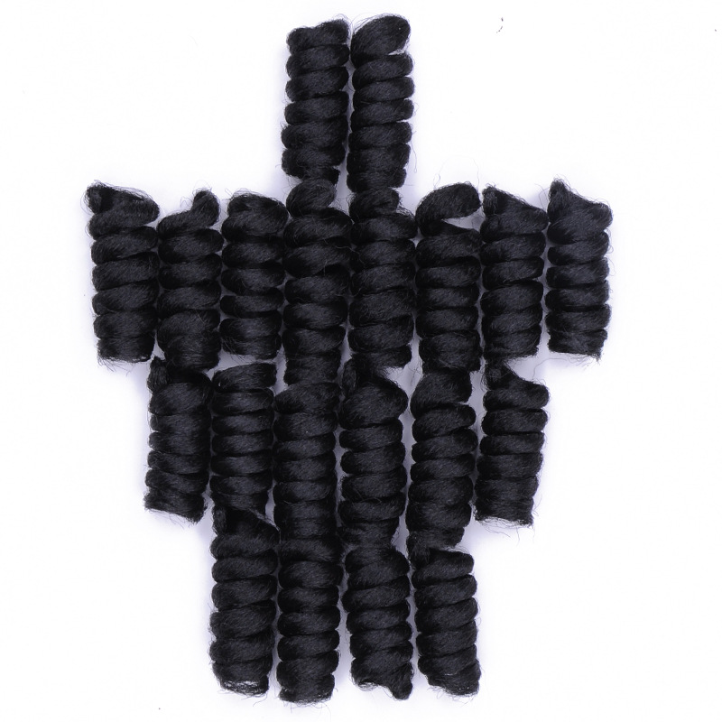 Hot sell wholesale cheap saniny curl crochet hair Wig Lady Curl Wand curl 10inch screw roll