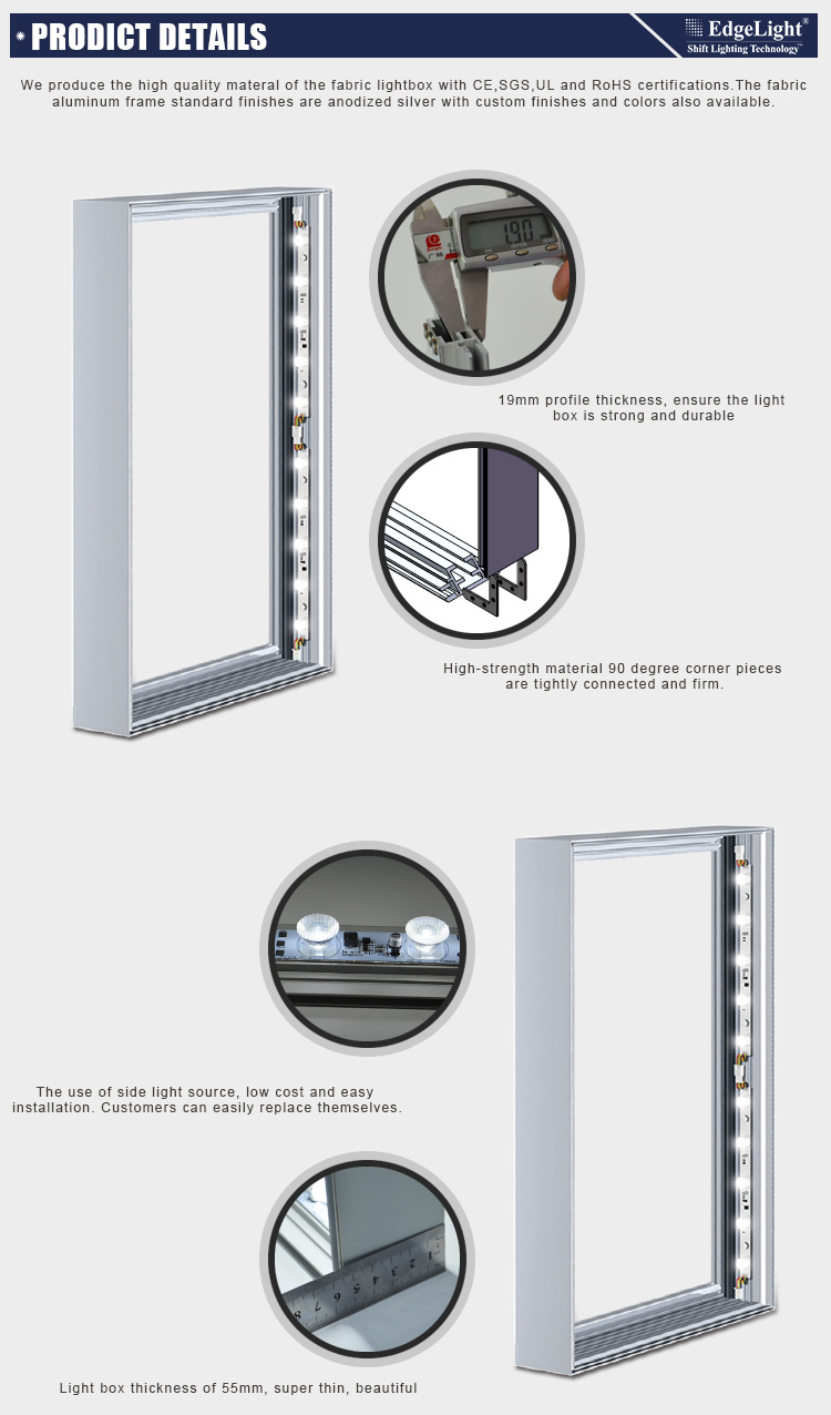 Edgelight AF58 Double- sided CE ROHS Slim Acrylic Led Light Box