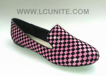 Lady Flat Shoes, Comfotable Lady Leopard Flat Shoes (LXT-3415 BLACK GREY)