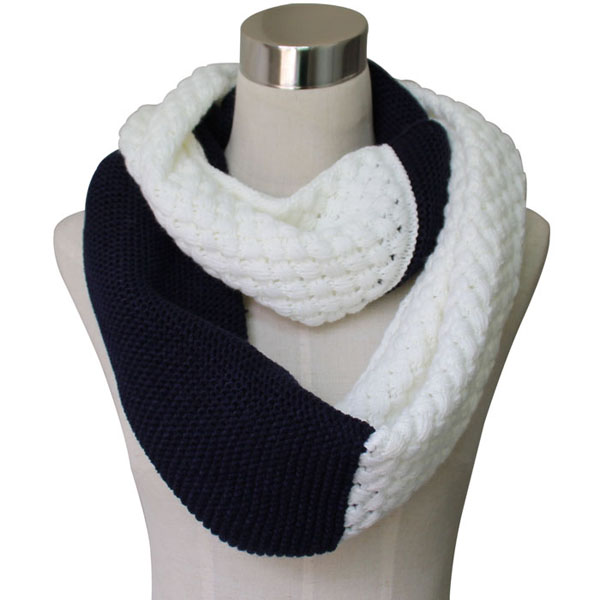 Lady Fashion Acrylic Cashmere Knitted Infinity Scarf (YKY4186)