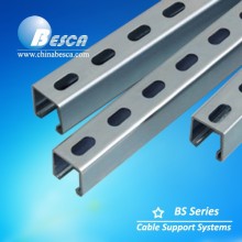 Electrical Hot Dip Galvanized Steel Strut Channel with Pipe Clamps / Riel Canales con abrazaderas
