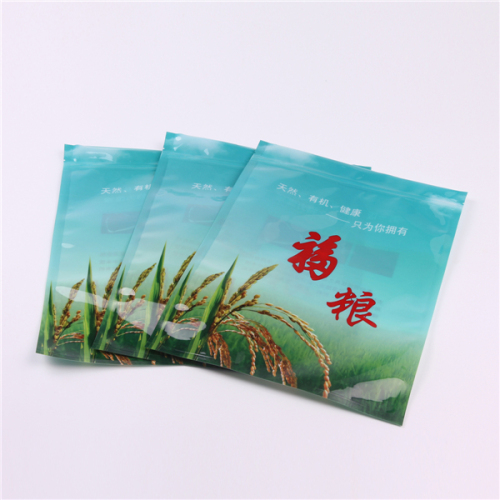 Laminated material organic plastic ziplock for rice packaging