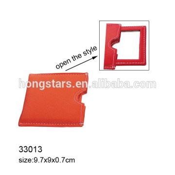 popular PU leather square framed cosmetic mirror