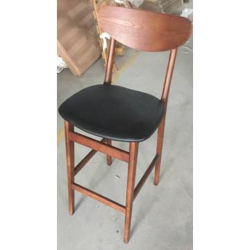 Mobiliario Moderno Cafe Negro PU Cuero y Madera Piernas Alto Bar sillas para la venta