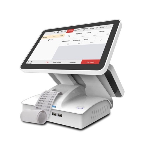 Dual screen monitor android pos with printer