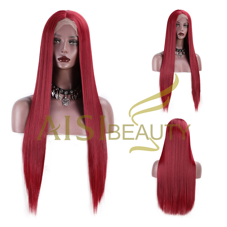 Aisi Beauty Wholesale Vendor Multi Color Cosplay Long Silky Straight Lace Frontal Synthetic Hair For Black Women Lace Front Wig
