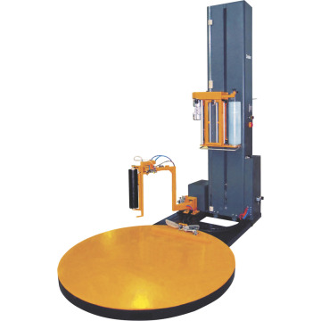 Full automatic pallet wrapping machine with weighing device