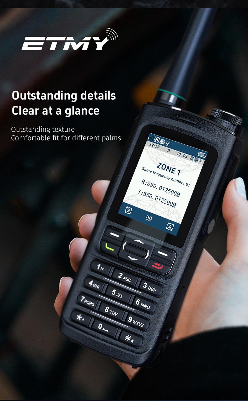 NXDN VHF/UHF Digital & Analog Portable Radios ET-D69 Walkie Talkie Handheld