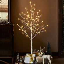 Wholesale Outdoor LED White Palm Artificial Birch Tree Christmas Yard Decoration