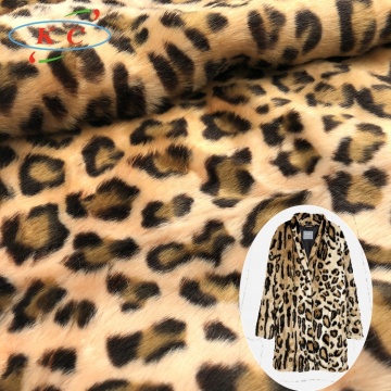 Leopard Print Fur Fleece Fabric Winter Coat for Men