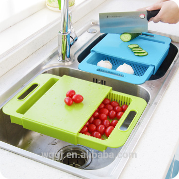 Kitchen Sink Drain Basket Vegetables Wash Plastic Cutting Board Chopping Board
