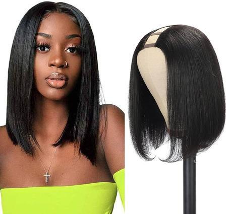 Short Bob Straight U Part Human Hair Wig