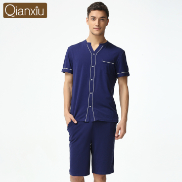 Qianxiu Soft Plus Size Mens Summer Pajama Sets