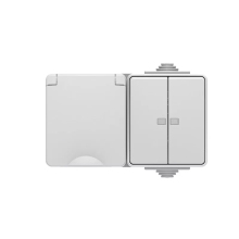 2Gang1Way Switch with LED and French switch Shutter