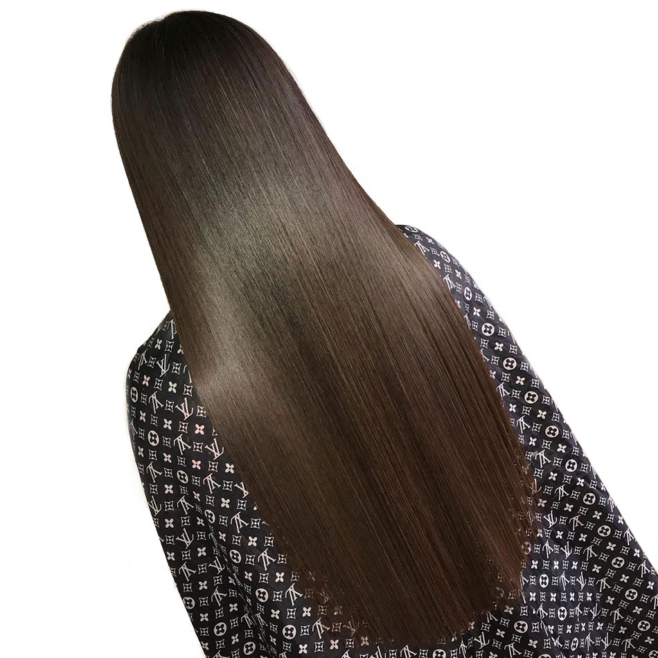 Natural Color Long Swiss Lace Straight Hair Wig For Black Women 100% Raw Indian Human Hair Lace Front Wig