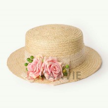 Guangzhou supplies trend elegant romantic straw boater hat