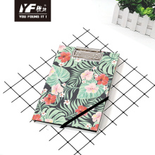 Custom tropical flowers style cute A5 clipboard binding loose leaf notebook hardcover diary