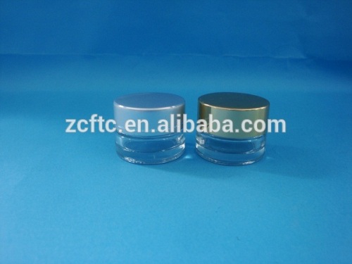 Empty glass jar with alumite cap and inner cap / transparent glass bottle