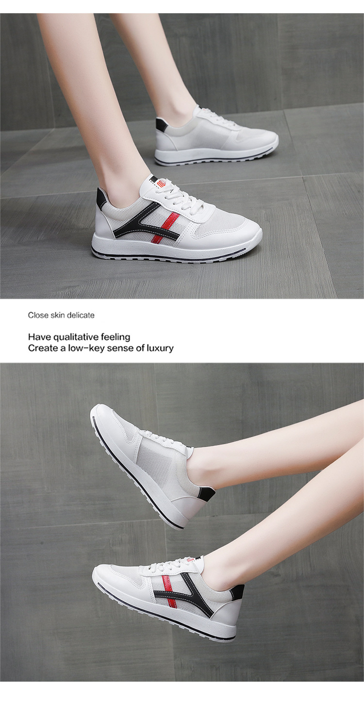 Women's spring and summer breathable casual light sports shoes all-match white net shoes wholesale