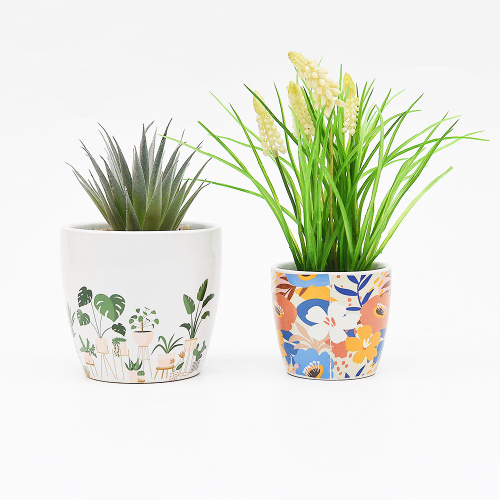 Indoor-Keramikpflanztöpfe Pflanzgefäße eingestellt