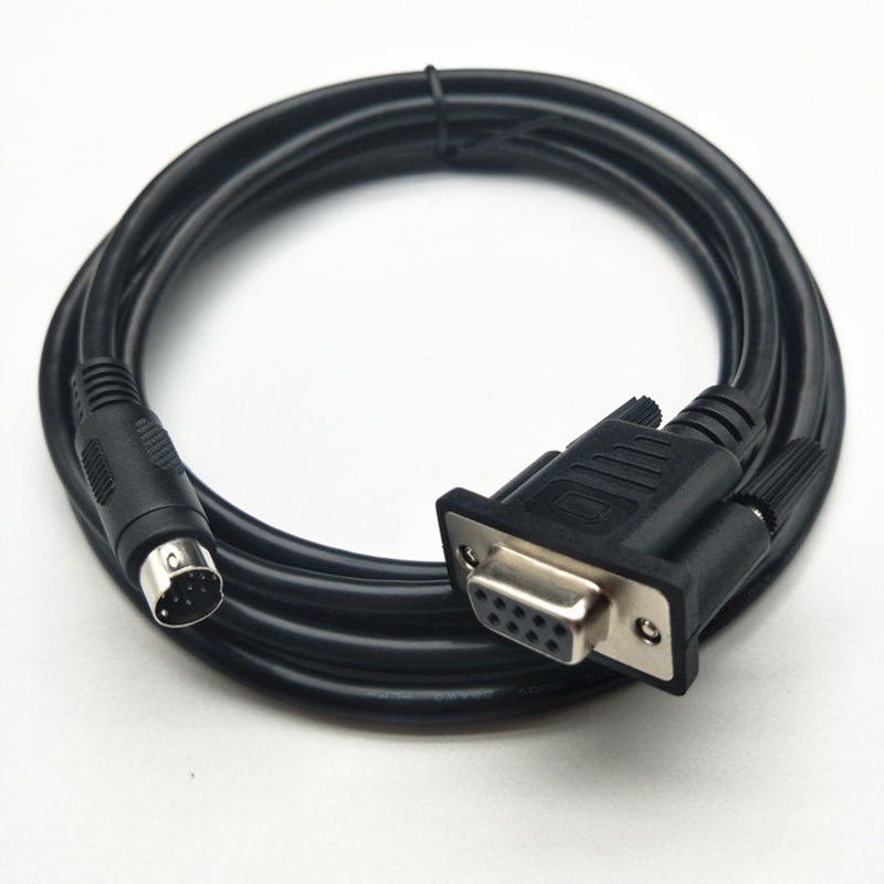 OEM High Compatible WIN10 DB9  Female RS232 Serial to 8 PIN MINI DIN Adapter PLC Downloading Cable