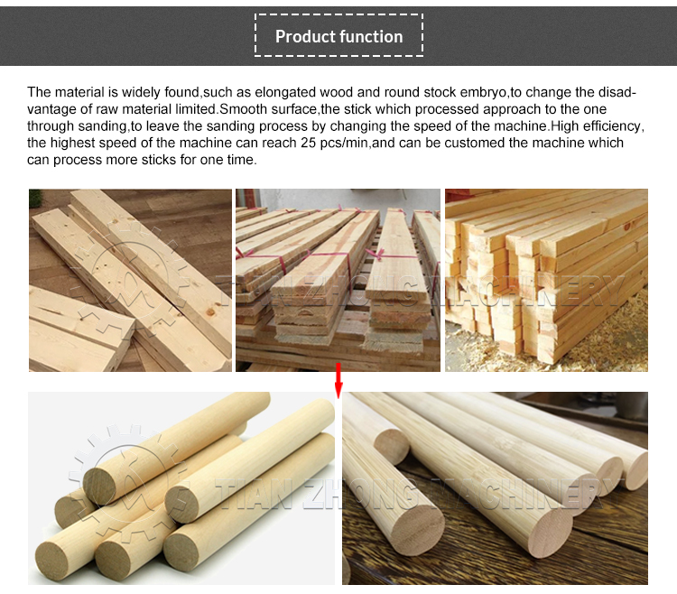 Automatic Wood Handle Maker Wood Mop Stick Maker Wooden Brush Handle Making Machine
