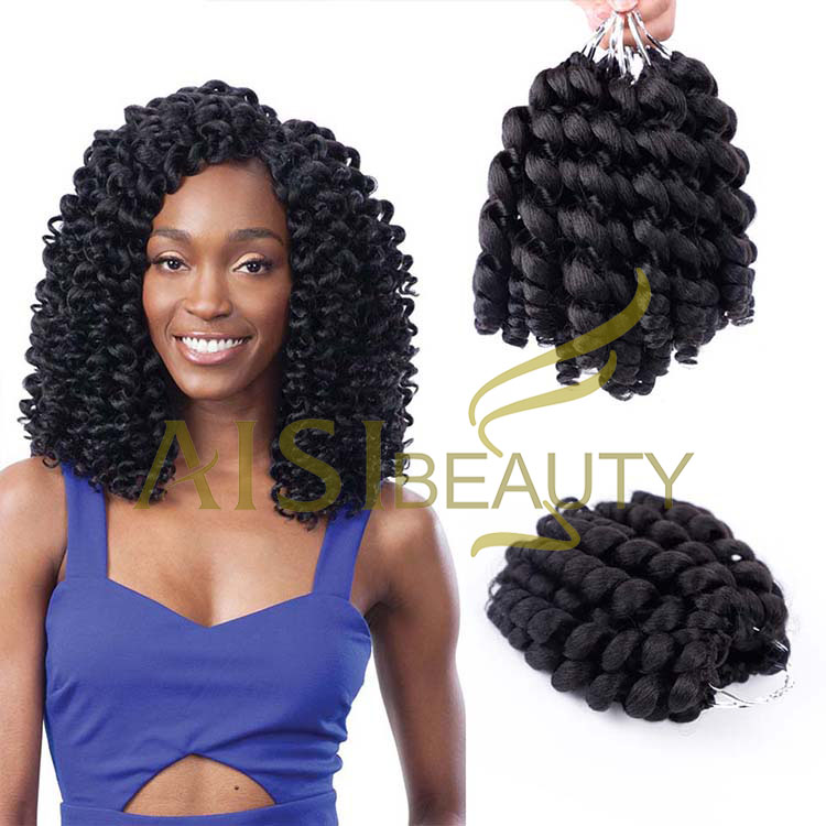 Aisi Beauty Manufacturer Multi Color Jumpy Wand Curly Crochet Braids Hair Extension Jamaican Bounce Synthetic Braiding Hair