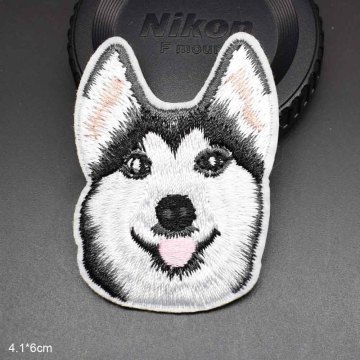 Lover Spotty Dog Husky Patch bordir hewan lengkap