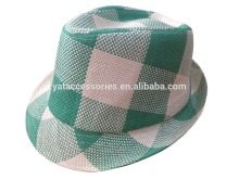 Colorful cut & sewn fabric hats, 2016 fedora hats, cheap fashion hats