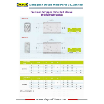 JIS Standard Precisiom Stripper Plate Ball Sleeve-dele