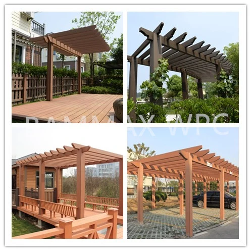 Outdoor Pergola Gazebo Louver Roof WPC Composite Post Garden Arbours