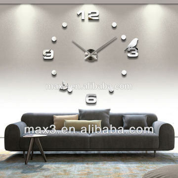 2017 Fashion design decorative atomic wall clock home decor oversized metal wall sticker clock